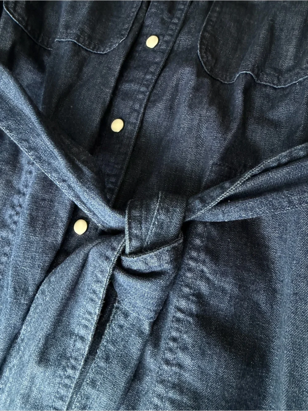 Banana Republic belted denim midi dress